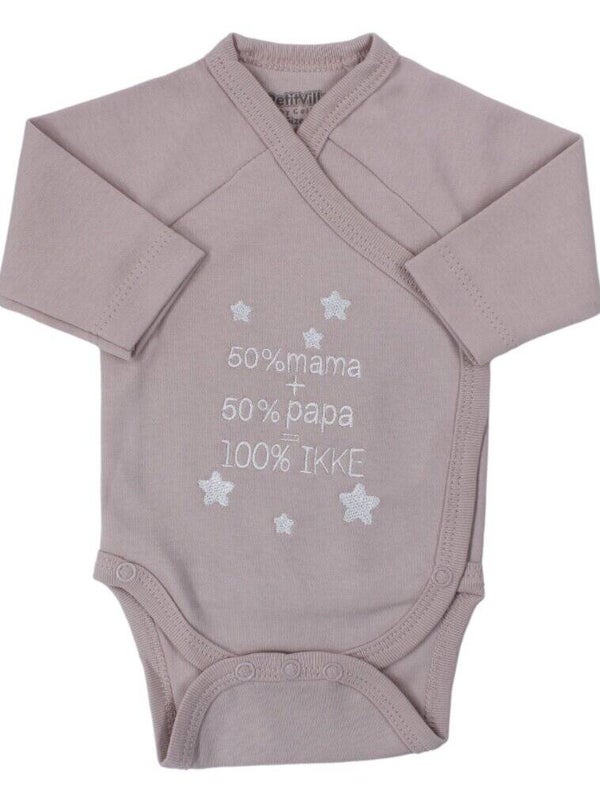 Petit Villain Romper 50% mama 50% papa ster, oudroze