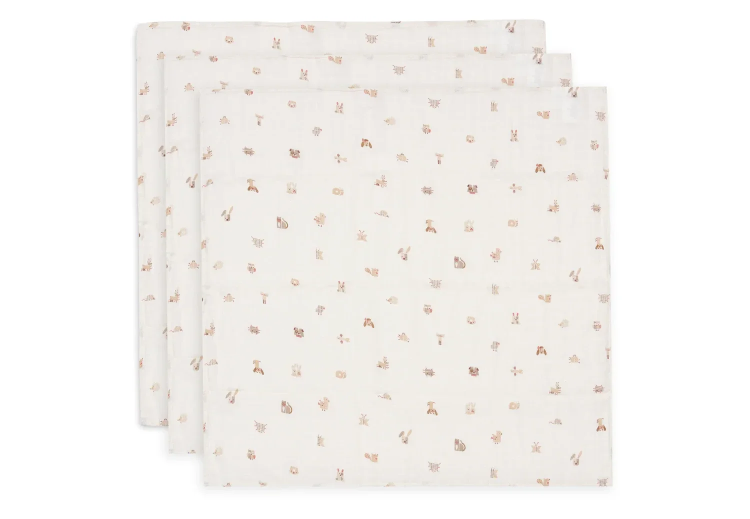 Hydrofiele Doek Small 70x70cm - Animal Friends - 3 Stuks