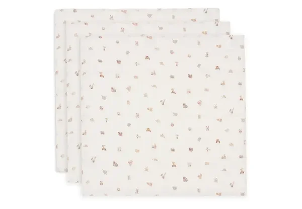 Hydrofiele Doek Small 70x70cm - Animal Friends - 3 Stuks