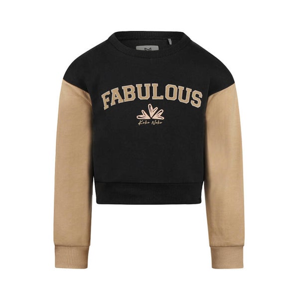 Koko Noko meisjes sweater zwart loose fit