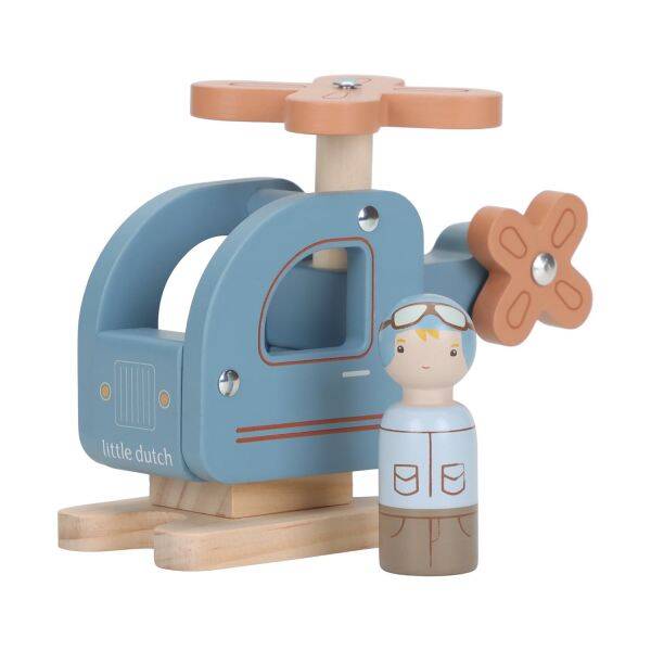 Little Dutch Houten Helicopter  – Inclusief Pegdoll – Hout