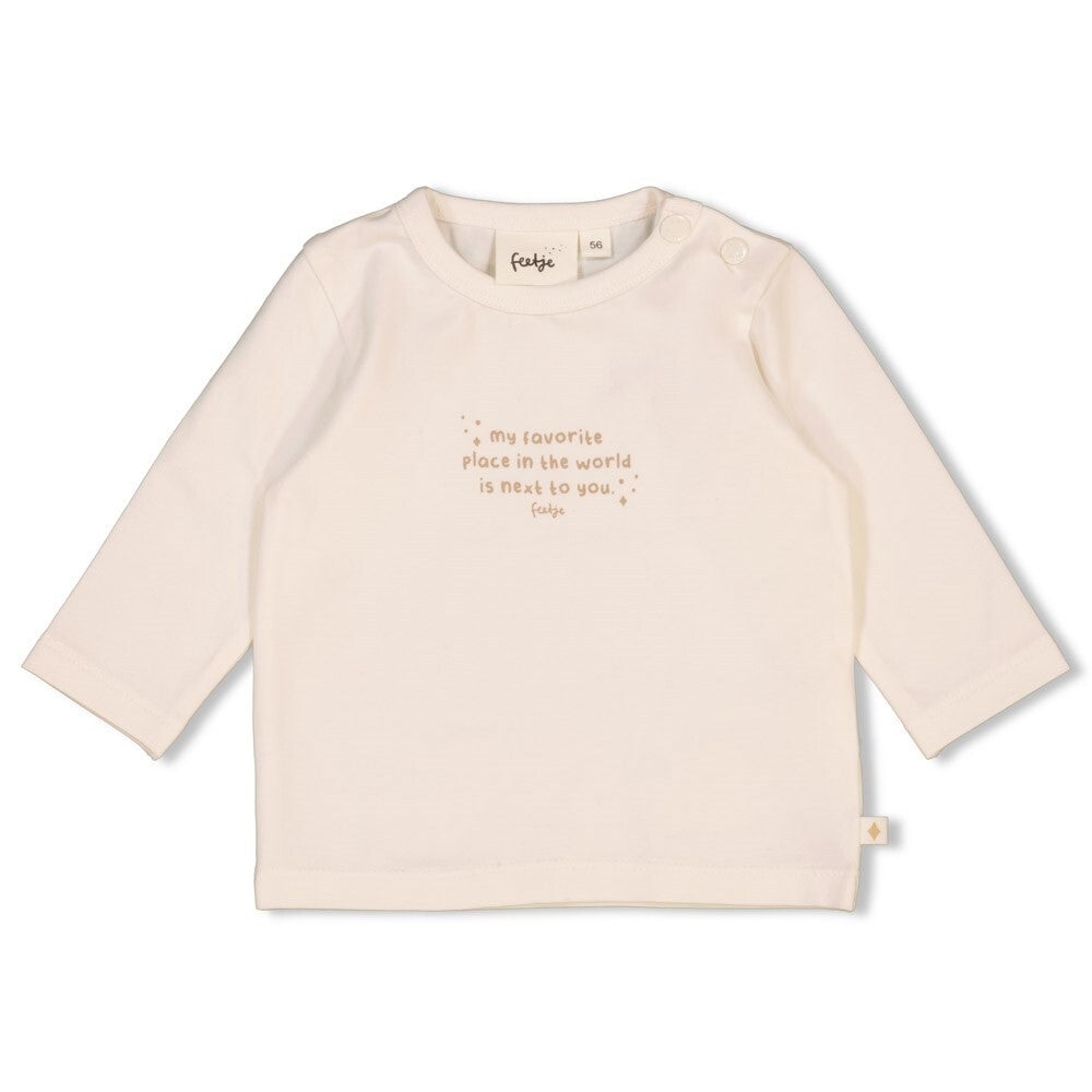 Feetje  The Magic is in You  Longsleeve Offwhite opdruk Taupe melange