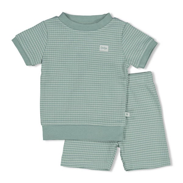 Feetje Summer Special Shortama wafel Zeegroen maat 62 t/m 86