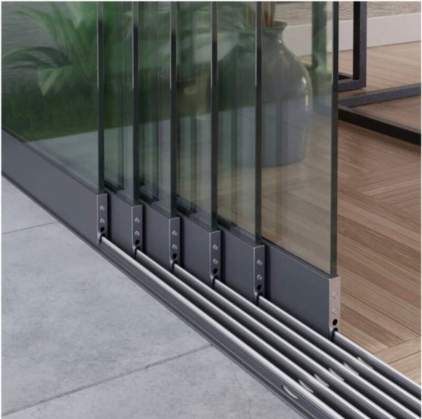 6 - rail glazen schuifwanden helder glas