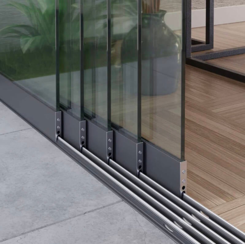 5 - rail glazen schuifwanden helder glas