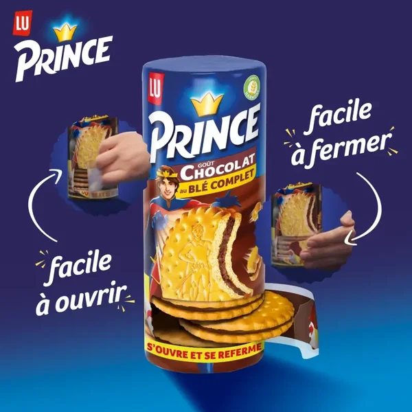 Biscuits fourrés tout chocolat au blé complet Prince LU
