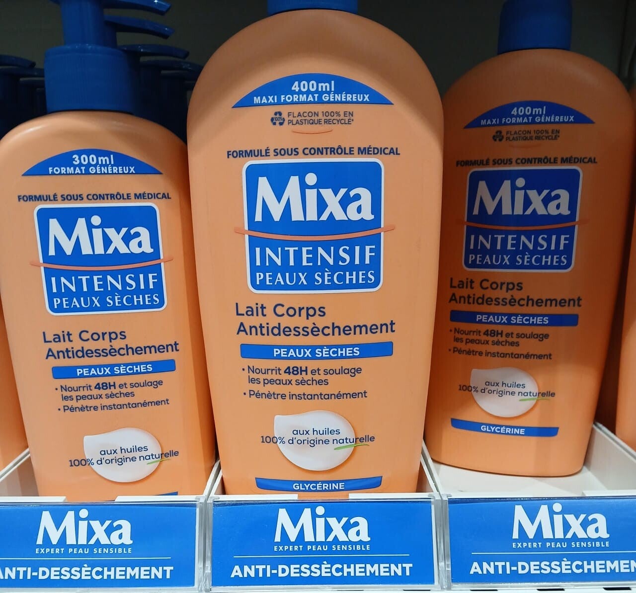 Lait Corps MIXA pour Peau Sèche Antidessèchement 48h Glycérine