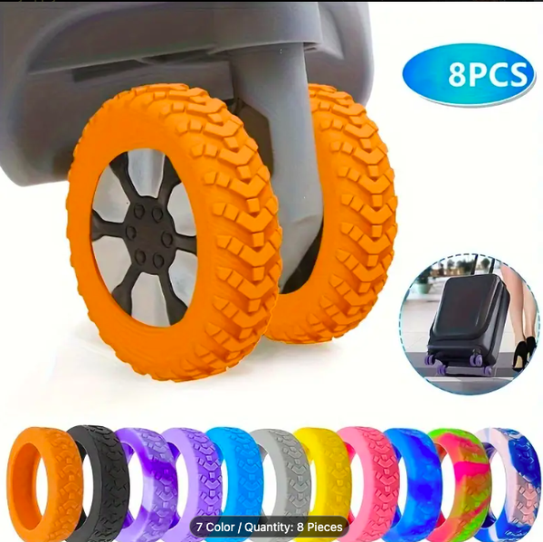 Lot de 4 housses de protection en silicone pour pneu des valises