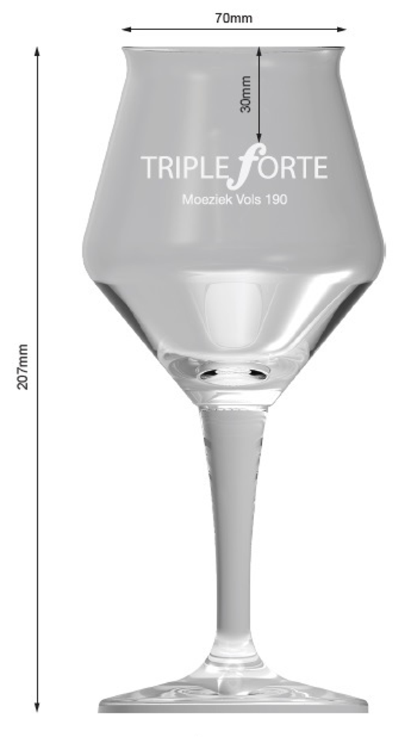 Glazen met Triple Forte opdruk