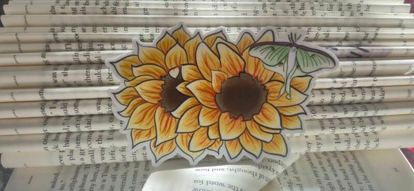 Lunar moth with sunflower sticker small