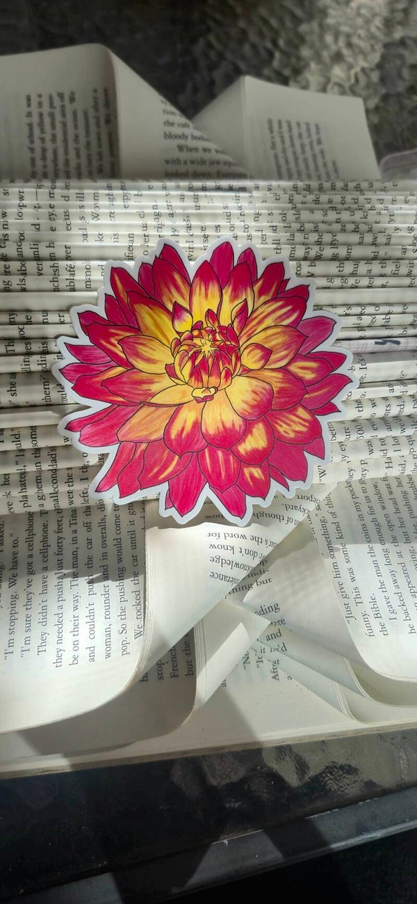 Dahlia flower sticker