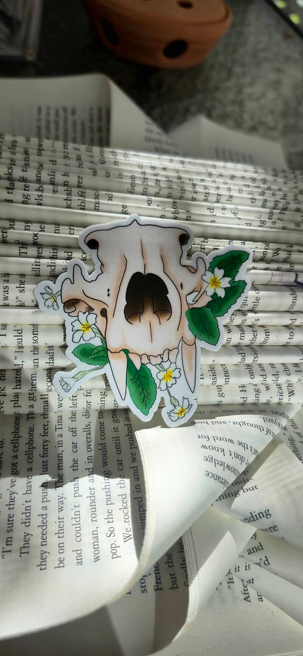 Wolf skull sticker small