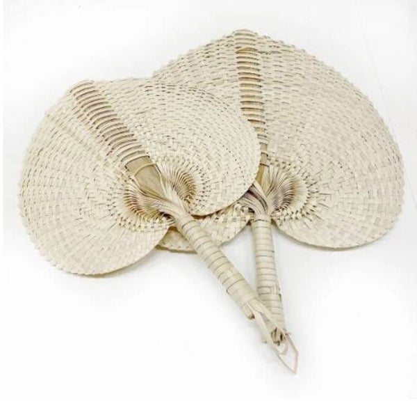 Decoratie waaier palmblad set van 2 handgemaakt