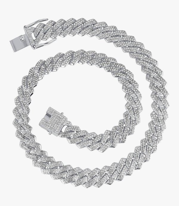 Cuban Link  Chain Bling Hip Hop Necklace and Bracelet Unisex