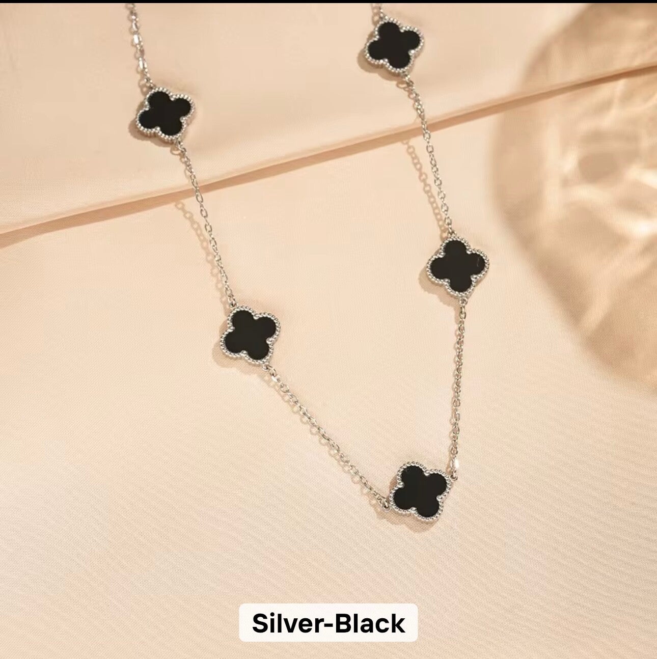 18k Gold Plated Stainless Steel leaf Flower Jewelry Link Necklace in 2 colors