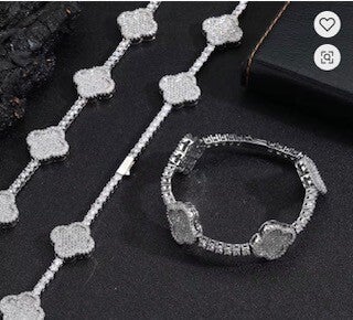 Four leaf Clover Silver Bracelet