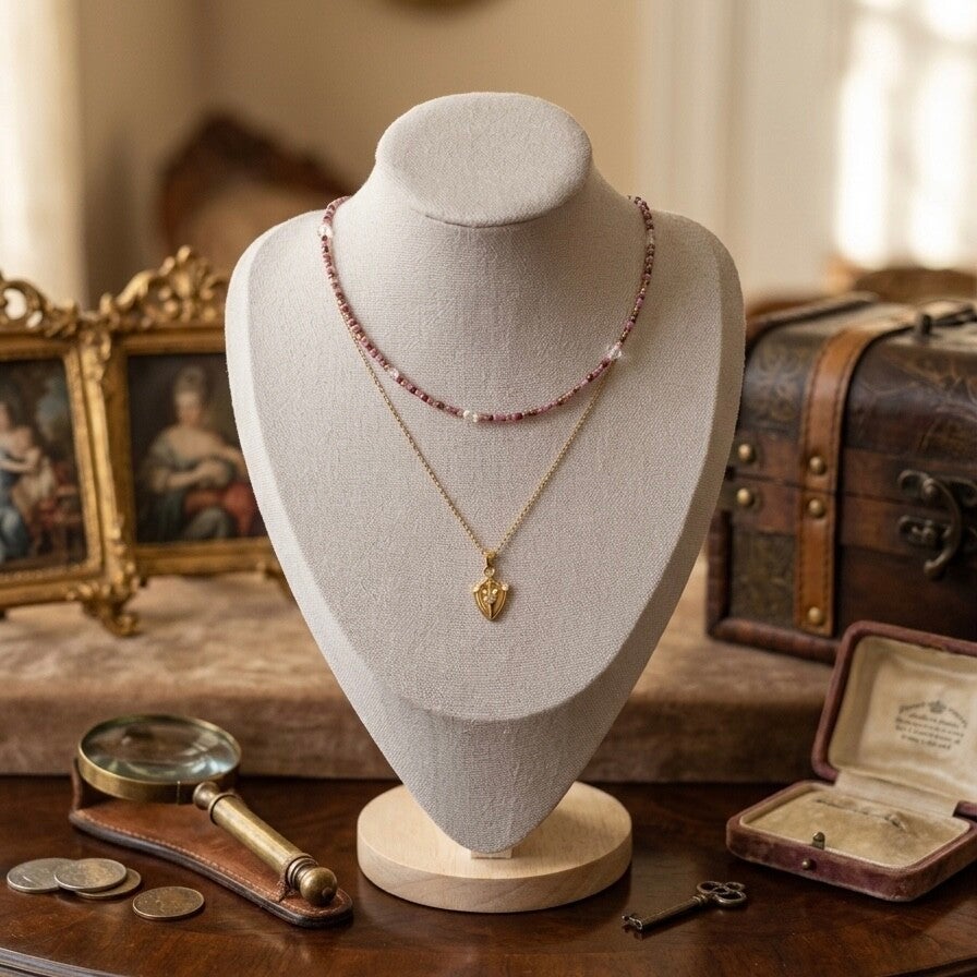 Paarsrode dunne ketting