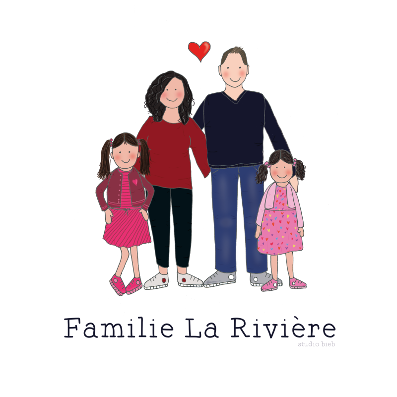 Familietekening Naambordje Vaderdag 