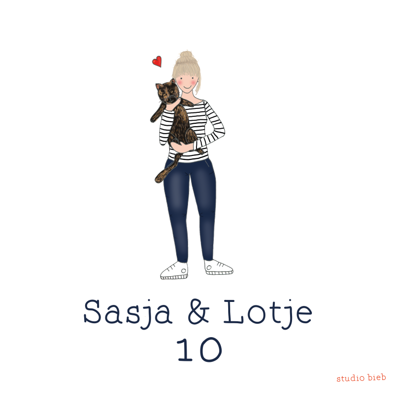 Naambordje familietekening kat