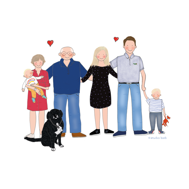 Familietekening Bedankt 