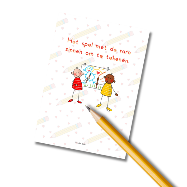 Het spel met de rare zinnen om te tekenen