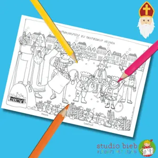 Kleurplaat Sinterklaas