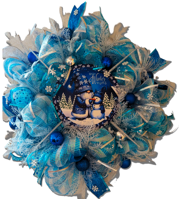 A Gnome's Warm Winter Wishes - 24" Christmas Wreath