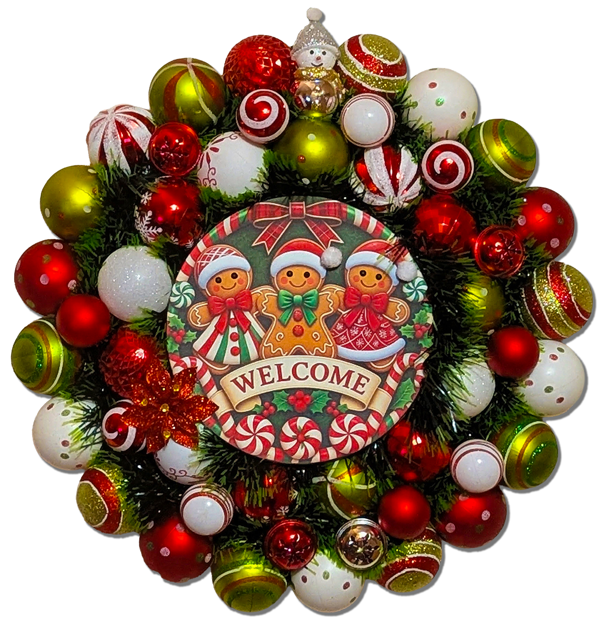 Gingerbread Kids 18" diameter Wreath