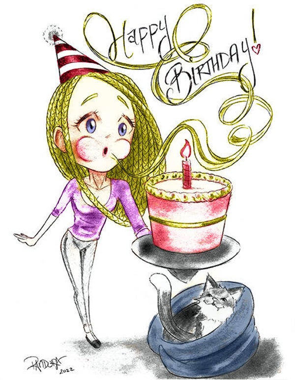 Good Witch - Happy Birthday! on Canvas