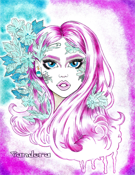 Cotton Candy Lady by Pandora on Canvas