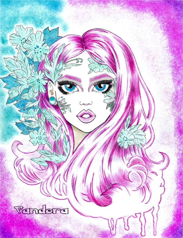 Cotton Candy Lady by Pandora on Canvas