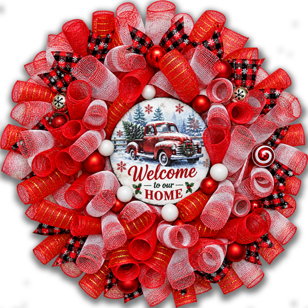 A Red Truck Christmas 26" Wreath