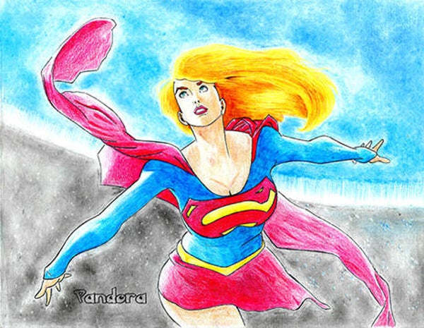 SuperGirl by Pandora on Canvas