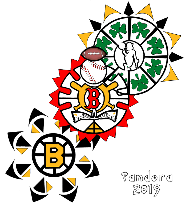 New England Sports Teams Logo on Canvas