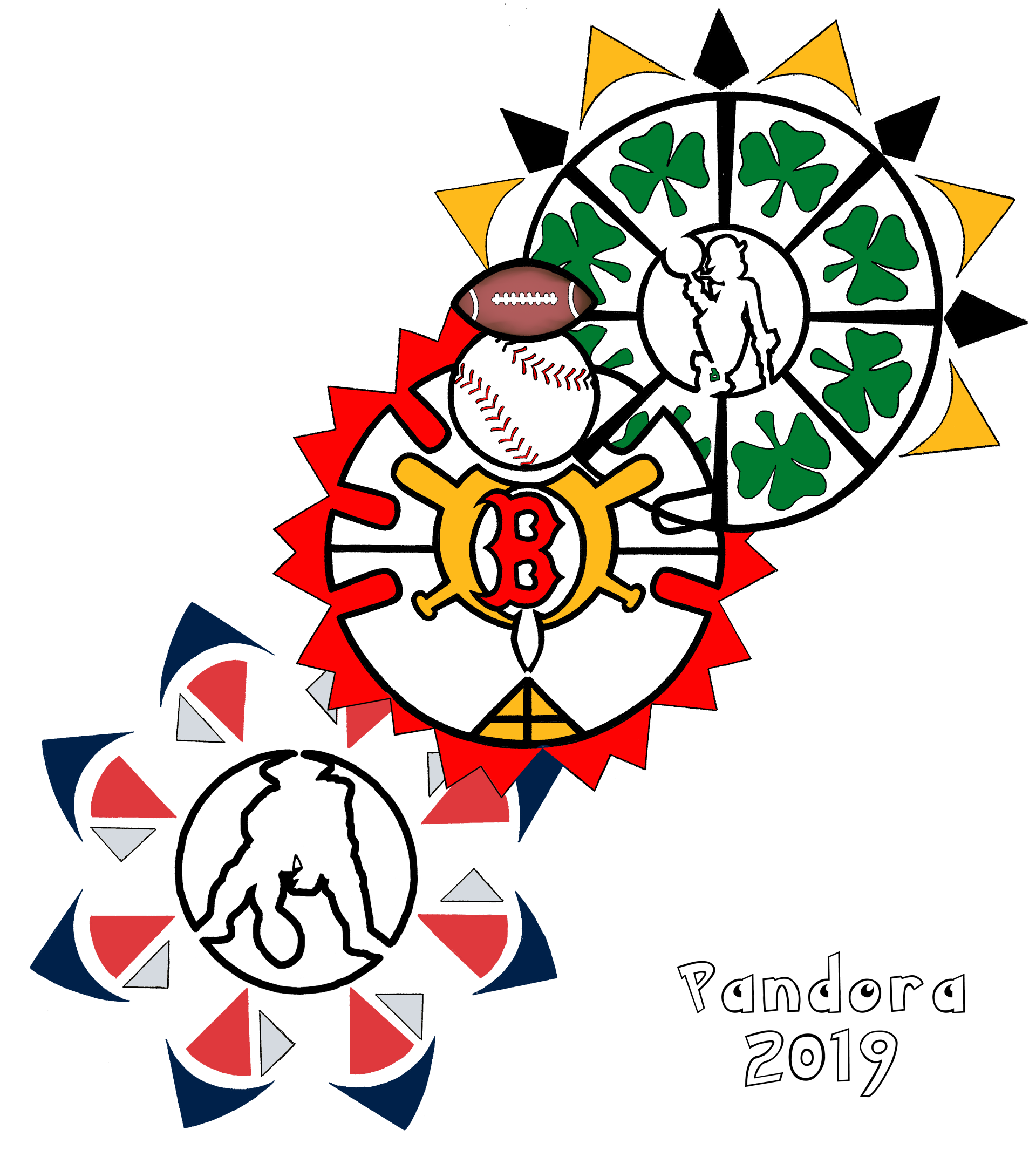 New England Sports Logos on Canvas