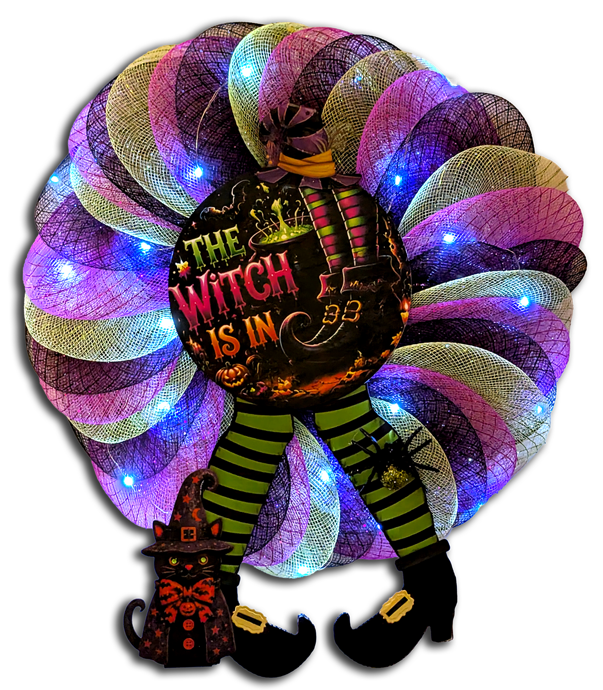 The Witch is In - 18" Halloween Wreath
