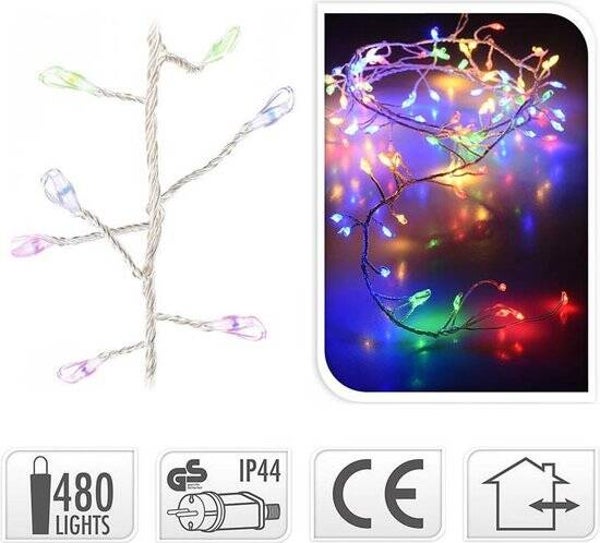 Clusterverlichting / Kerstverlichting / Kerstboomverlichting / 100 leds / Lichtsnoer Zilverdraad Meerkleurig