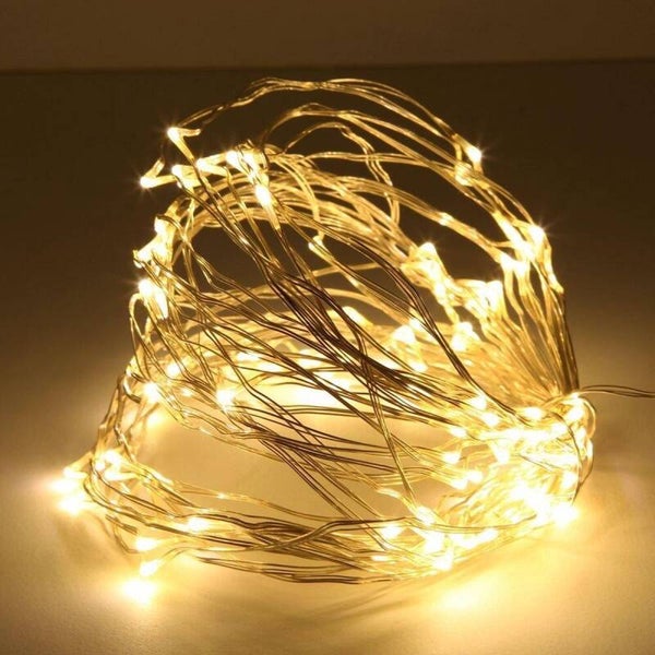 Led - Kerst Verlichting op batterij - Met TIMER - 5 meter - 100 led lampjes - Licht Slinger - Lichtjes Slinger Led | Fairy lights | WARM WIT | Lichtjes Slinger | Party light | Babykamer verlichting | led verlichting -