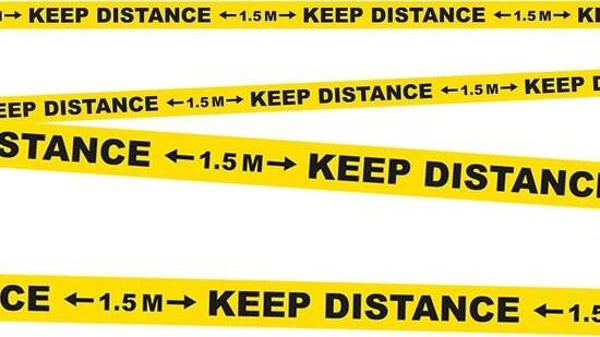 Boland Afzetlint Keep Distance 1,5 M 15 Meter Geel/zwart