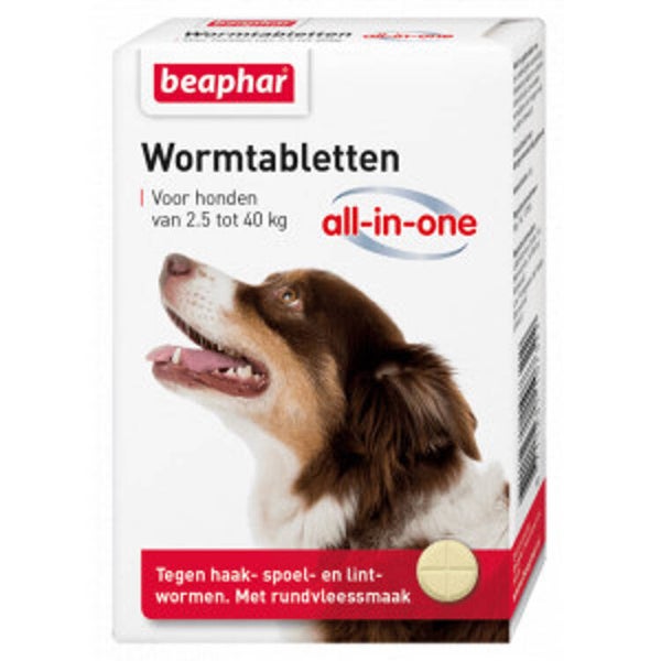Beaphar All In One Ontwormingsmiddel - Hond 2.5-40 kg - 4 Tabletten
