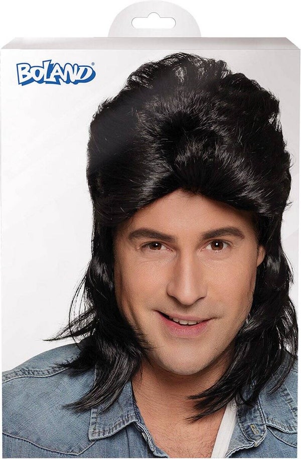 Boland Pruik Zwart - Golvend - Halflang