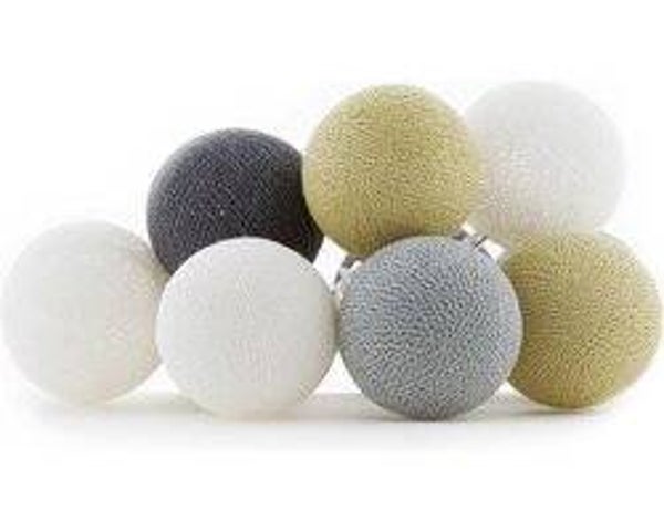 Cotton Ball Lights Regular lichtslinger - grijs en beige - Sand/Grey 10