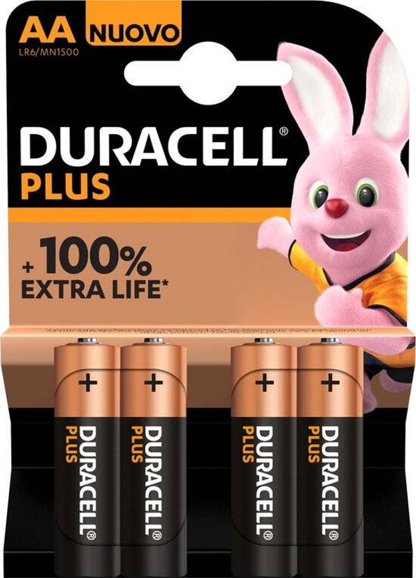 Duracell Alkaline Plus AA batterij 4 pack