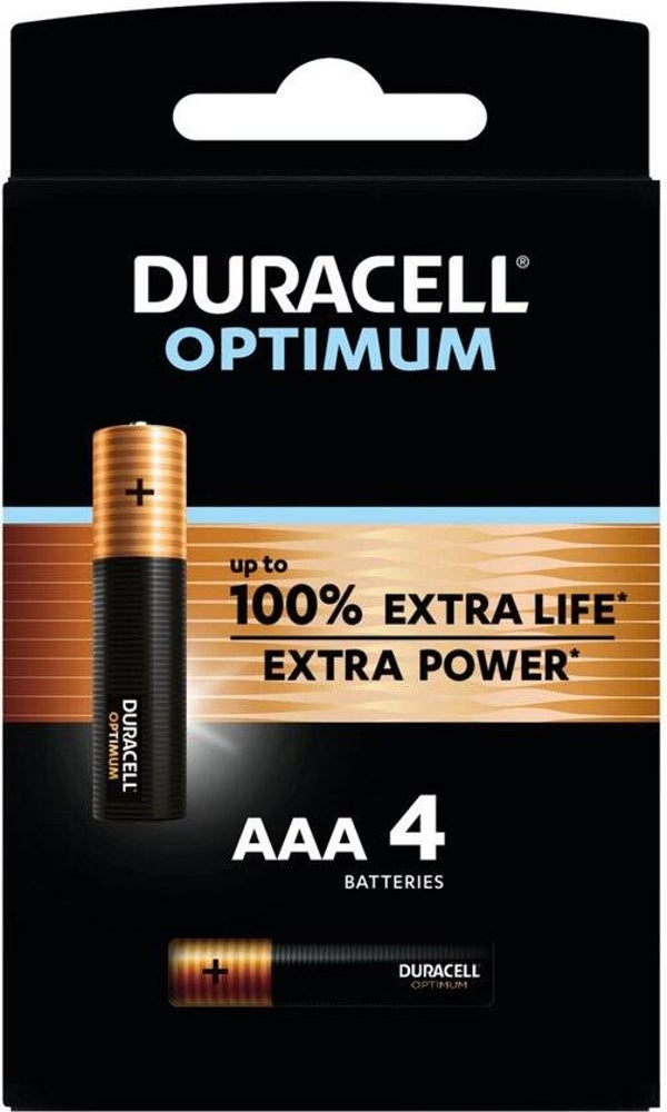 Duracell Optimum Alkaline AAA batterijen - 4 stuks