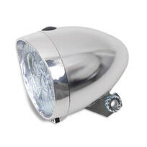 Fietskoplamp Led Classic Tour - Fietskoplamp - Batterij - Led - Zilver