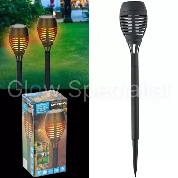 SOLAR TUINFAKKEL - 12 LED - 7,5 X 48 CM