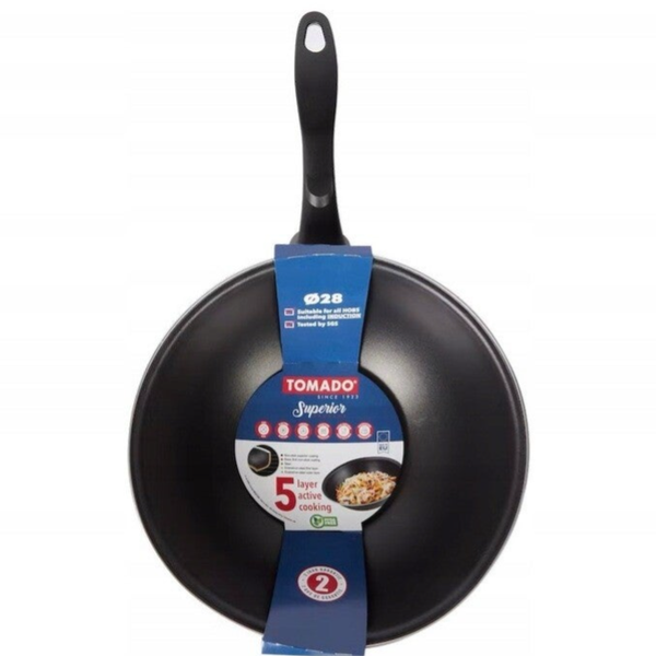 TOMADO WOKPAN DIEP STAAL INDUCTIE 28 cm 5L