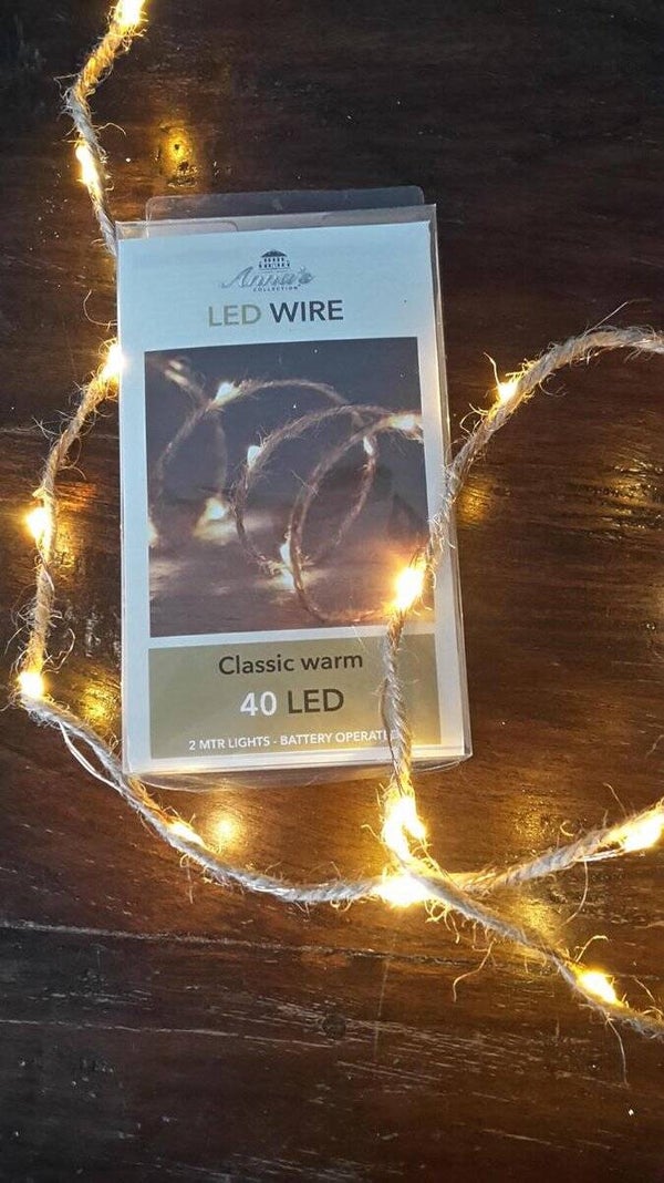 LED decoratie verlichting - Jute - 2 meter - 40 LED lampjes - Extra warm wit - Binnenshuis - Kerst verlichting