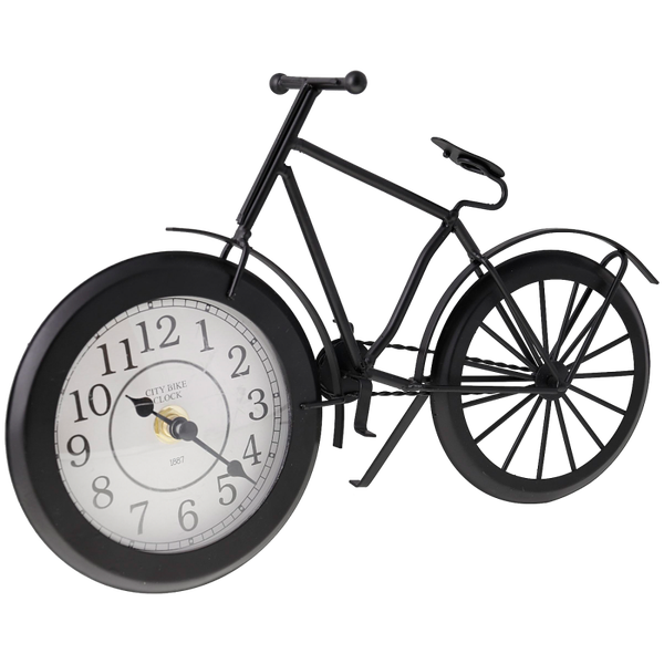 Klok - Fiets - Zwart - H 19 x L 27 cm