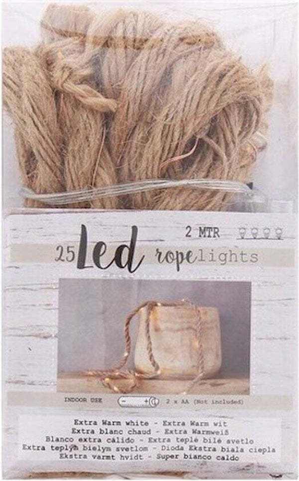 Jute Touw met LED-verlichting | 200 cm | 25 LED